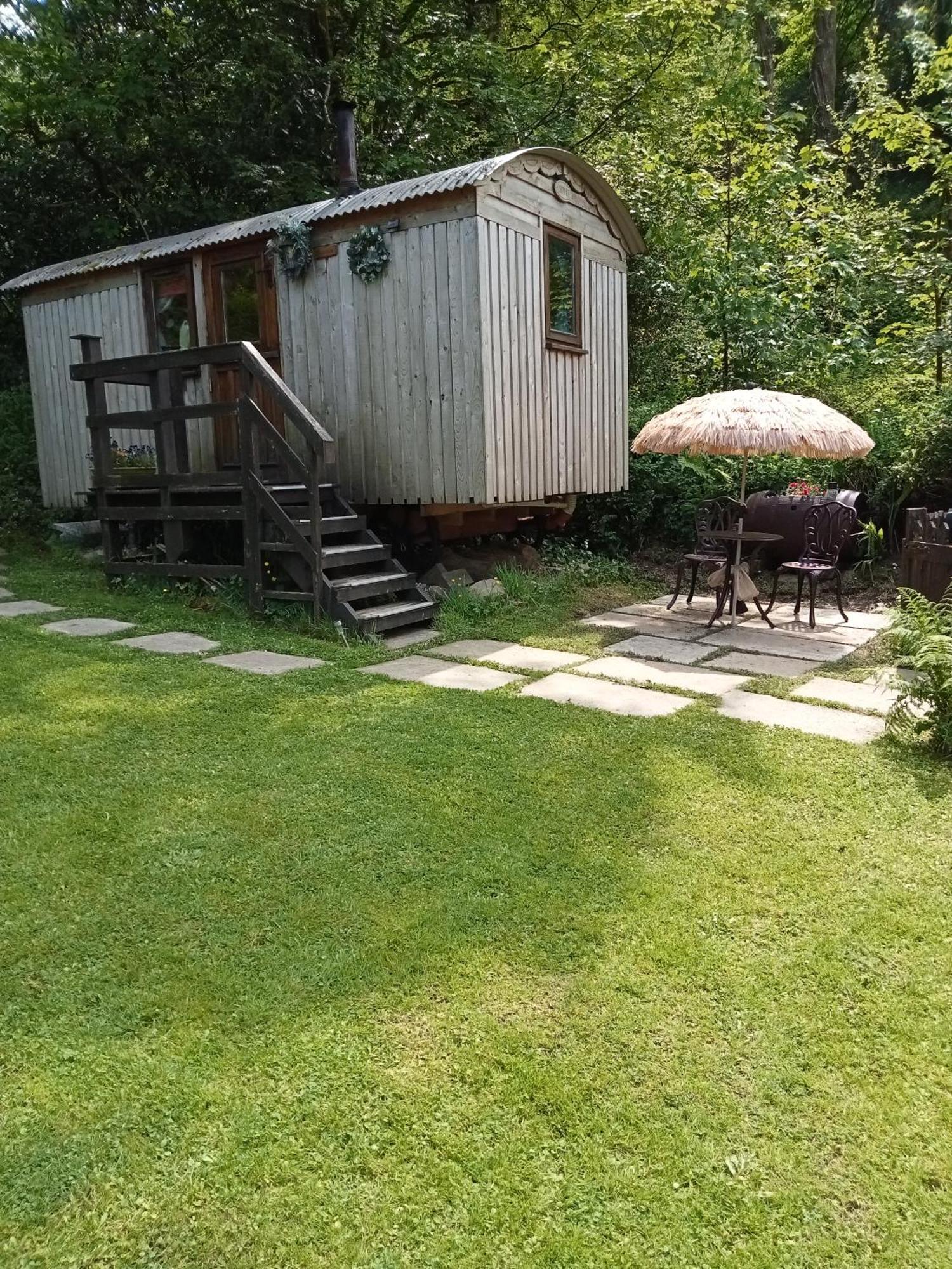 קארמרת'ן 'Morris' The Shepherd'S Hut And Woodland Hot Tub Experience מראה חיצוני תמונה