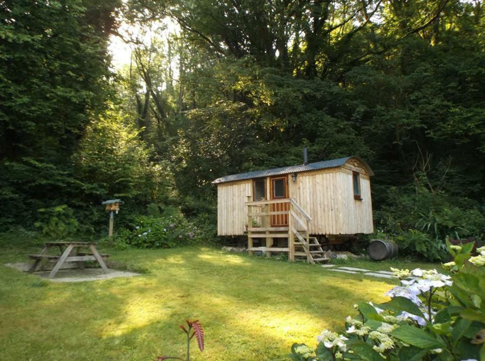 קארמרת'ן 'Morris' The Shepherd'S Hut And Woodland Hot Tub Experience מראה חיצוני תמונה
